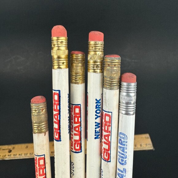 6 Vtg New York NY Army National Guard Wooden Pencils Sharpened Used Prop READ - Picture 3 of 9